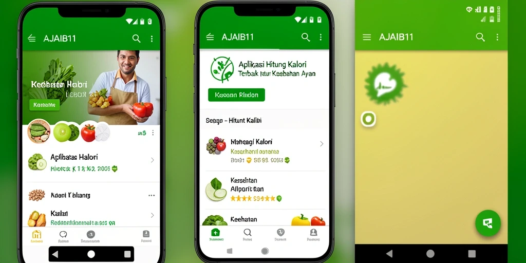 Tampilan antarmuka AJAIB11 yang intuitif dan mudah digunakan untuk menghitung kalori.