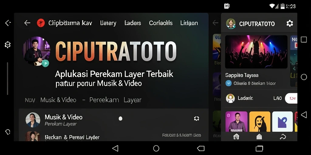 Tampilan antarmuka CIPUTRATOTO dengan fitur perekaman yang sederhana.