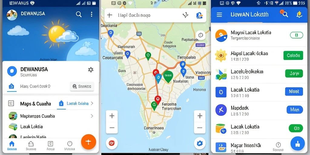 Antarmuka aplikasi DEWANUSA untuk pelacakan lokasi yang mudah digunakan.