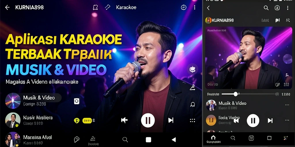 Tampilan antarmuka KURNIA898 yang menarik dan fungsional untuk Karaoke.