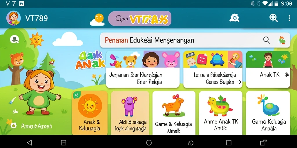 Antarmuka menarik dan edukatif dari Game Anak TK VT789.