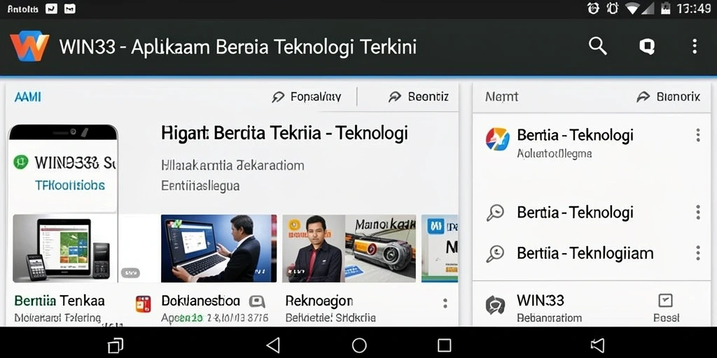Tampilan antarmuka aplikasi WIN33 yang informatif dan menarik.