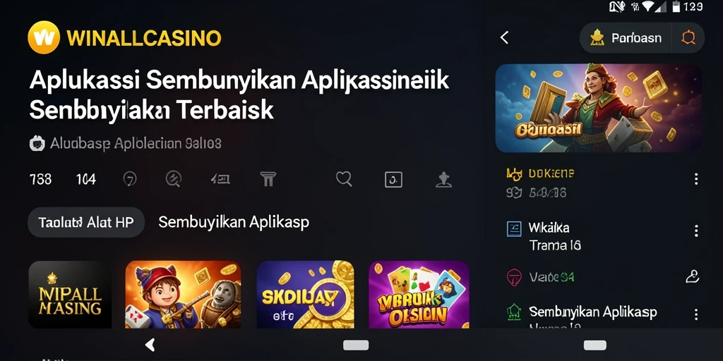 Antarmuka utama WINALLCASINO yang sederhana dan fungsional.